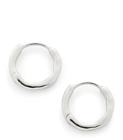 Monica Vinader Sterling Silver Siren Muse Huggie Earrings In Metallic