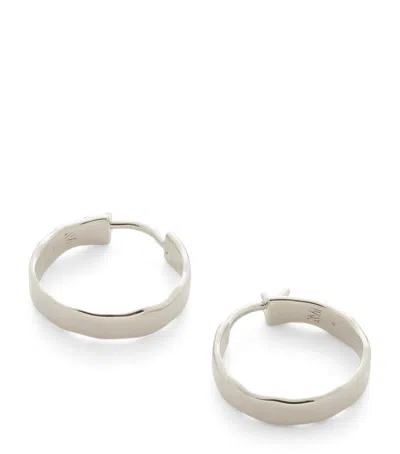 Monica Vinader Sterling Silver Siren Muse Wave Hoop Earrings In Metallic