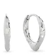 Monica Vinader Sterling Silver Siren Tapered Huggie Earrings In Metallic