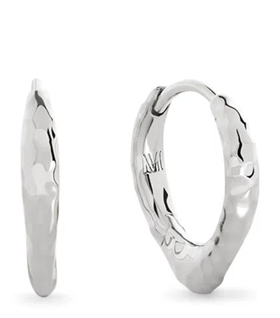 MONICA VINADER STERLING SILVER SIREN TAPERED HUGGIE EARRINGS