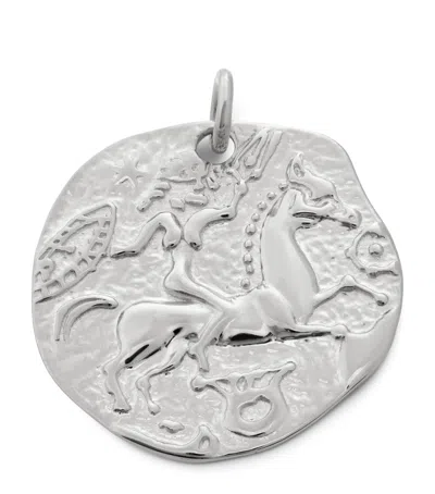 Monica Vinader Sterling Silver Talisman Goddess Coin Pendant In Metallic