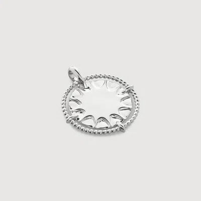 Monica Vinader Sterling Silver Talisman Sun Pendant Charm In Metallic