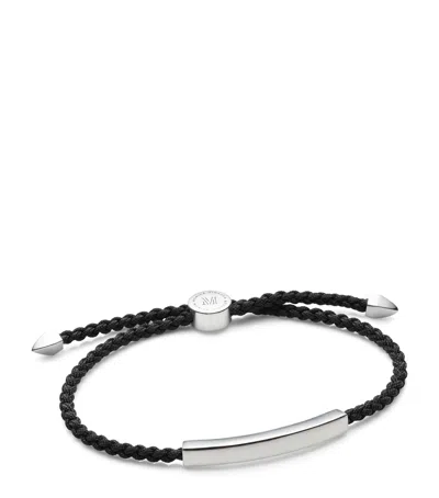 Monica Vinader Sterling Silver Woven Friendship Bracelet In Red