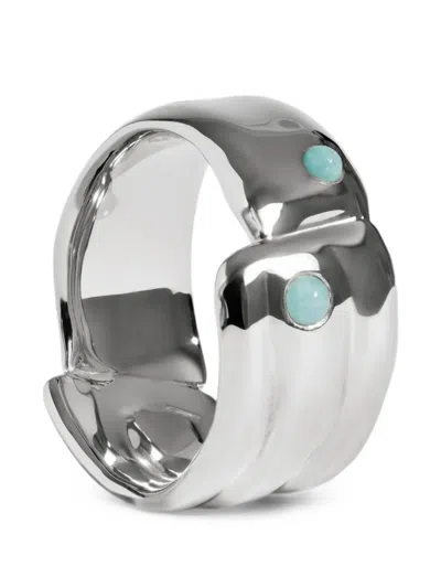 Monica Vinader Stone-embellished Ring In Silver