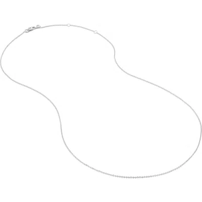 Monica Vinader Super Fine Chain Necklace In White