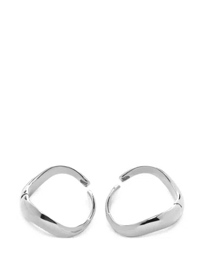 Monica Vinader Swirl Hoop Earrings In Silver