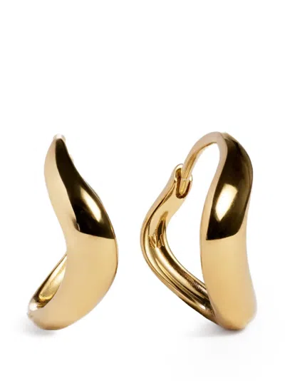 Monica Vinader Swirl Huggie Earrings In Gold