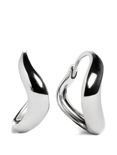 Monica Vinader Womens Swirl Sterling-silver Huggie Earrings In Metallic