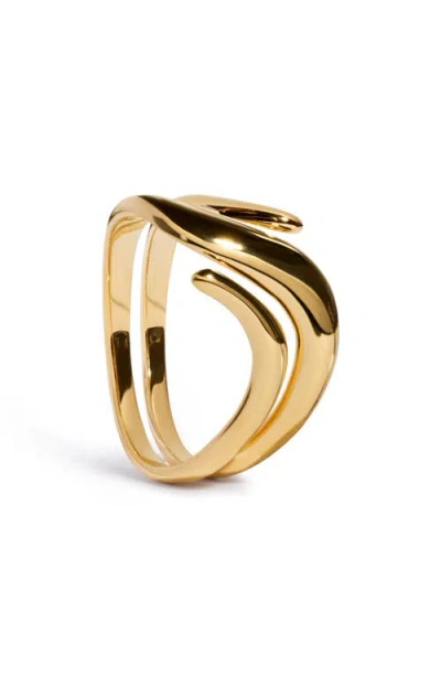 Monica Vinader Swirl Wrap Ring In Orange