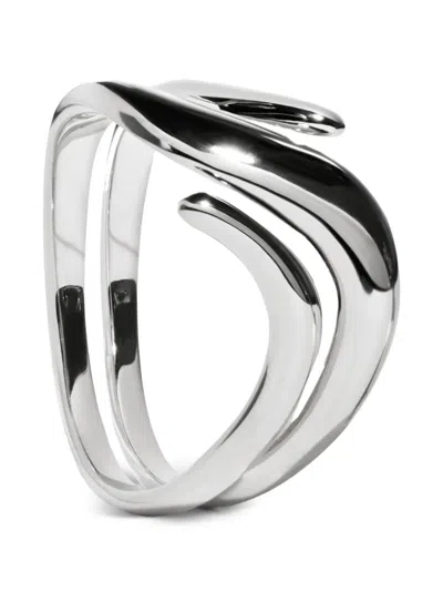 Monica Vinader Swirl Wrap Ring In Silver