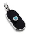 Monica Vinader Sterling Silver Gemstone Tablet Pendant Charm Black Onyx In Silver
