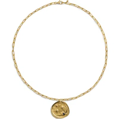 Monica Vinader Talisman Recycled 18k Gold Plate, Sterling Silver & Blue Sapphire Pendant Necklace