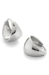 Monica Vinader Sterling Silver Tapered Huggie Earrings In Sterling Silver