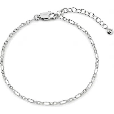 Monica Vinader Textured Chain Link Bracelet In Metallic