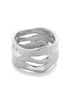 Monica Vinader The Wave Triple Band Ring In Silver