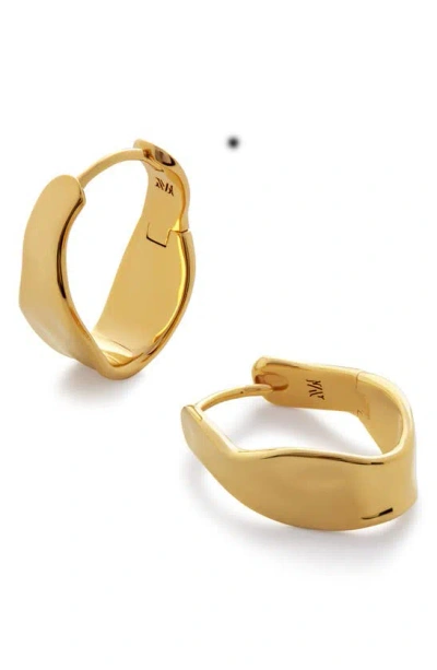 Monica Vinader The Wave Medium Hoop Earrings In 18ct Gold Vermeil