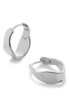 Monica Vinader Sterling Silver Wave Medium Hoop Earrings