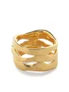 Monica Vinader Gold Wave Triple Ring In Gold