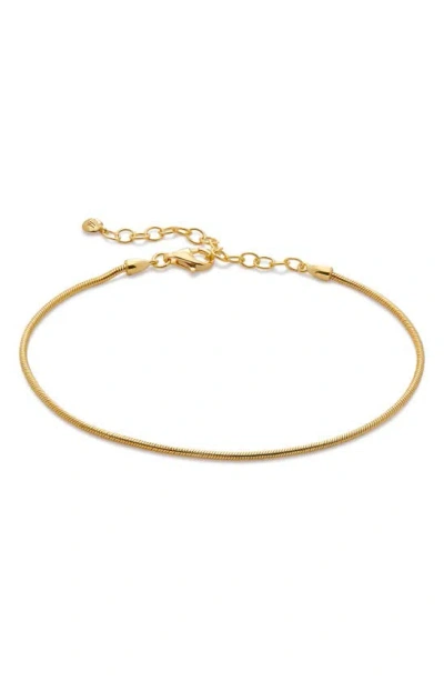 Monica Vinader Thin Snake Chain Bracelet In 18ct Gold Vermeil