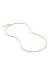 Monica Vinader Thin Snake Chain Necklace In 18ct Gold Vermeil