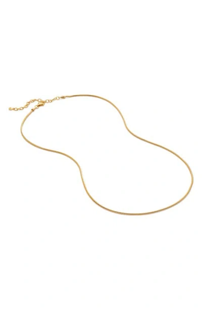 Monica Vinader Thin Snake Chain Necklace In 18ct Gold Vermeil