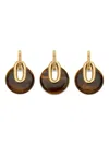 Monica Vinader Tiger-eye Gold-vermeil Pendant In Brown