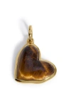 Monica Vinader Tiger's Eye Heart Pendant In Multi