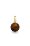 Monica Vinader Round-gemstone Pendant In 18ct Gold Vermeil/tigers Eye