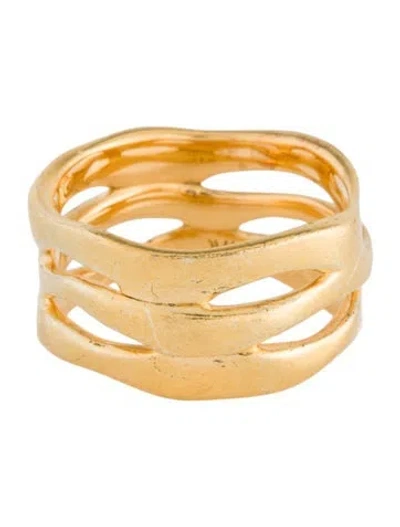Pre-owned Monica Vinader Triple Wave Ring In Multi