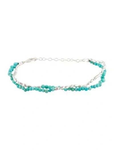 Pre-owned Monica Vinader Turquoise Mini Nugget Beaded Bracelet In Multi
