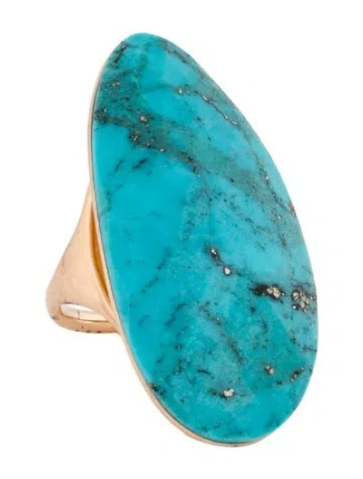 Pre-owned Monica Vinader Turquoise Nura Cocktail Ring In Multi
