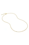 Monica Vinader Twisted Curb Link Station Chain Necklace In 18ct Gold Vermeil
