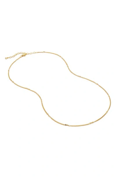 Monica Vinader Twisted Curb Link Station Chain Necklace In Gold
