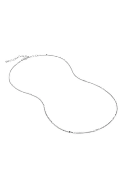 Monica Vinader Twisted Curb Link Station Chain Necklace In Sterling Silver