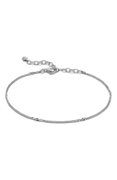 Monica Vinader Twisted Station Chain Bracelet In Sterling Silver