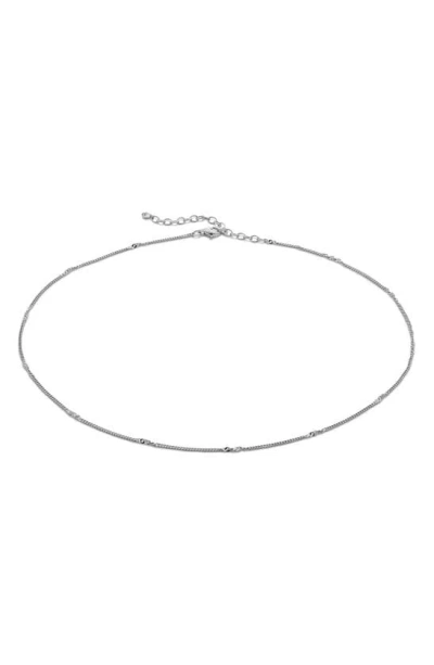 Monica Vinader Twisted Station Chain Choker Necklace In Sterling Silver