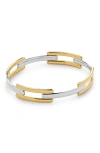 Monica Vinader Two-tone Link Bangle Bracelet In Gold