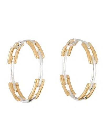 Pre-owned Monica Vinader Two-tone Hoop Earrings In Multi