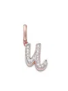 Monica Vinader Rose Gold Alphabet U Diamond Pendant Charm Diamond In Pink