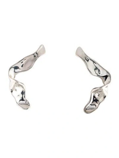 Pre-owned Monica Vinader Wave Large Stud Earrings In Multi