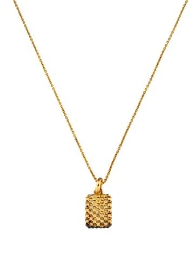 Pre-owned Monica Vinader Weave Pendant W/ Adjustable Chain Necklace, 17" In Multi