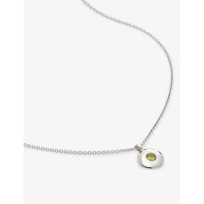 Monica Vinader Womens Sterling Silver August Birthstone Necklace Peridot