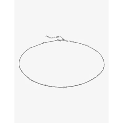 Monica Vinader Womens Sterling Silver Curb Twist Sterling-silver Choker Chain Necklace