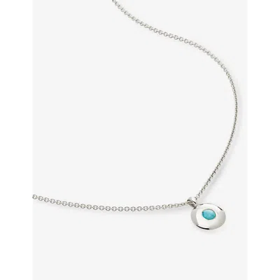 Monica Vinader Womens Sterling Silver December Necklace Turquoise