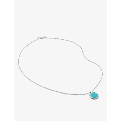 MONICA VINADER WOMENS STERLING SILVER DELPHI STERLING-SILVER AND TURQUOISE PENDANT NECKLAC