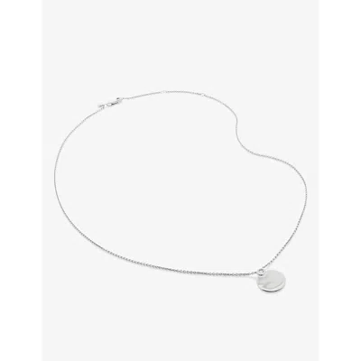 Monica Vinader Womens Sterling Silver Lab Grown Sterling-silver And 0.015ct Diamond Engravable Penda