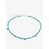Monica Vinader Womens Sterling Silver Rio Nugget-charm Sterling-silver Beaded Necklace In Sterling Silver
