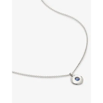 Monica Vinader Womens Sterling Silver September Birthstone Sterling-silver And Blue Sapphire Necklac