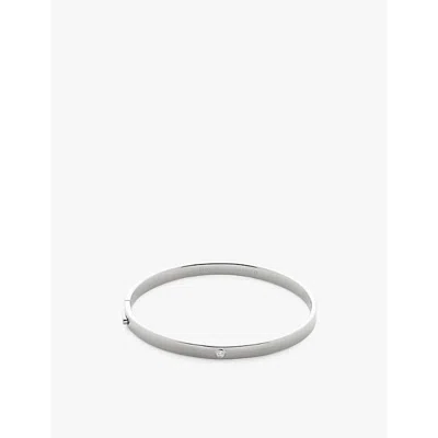 Monica Vinader Womens Sterling Silver Solitaire Sterling-silver And 0.015ct Lab-grown Diamond Bangle