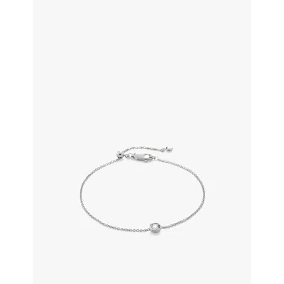 Monica Vinader Womens Sterling Silver Solitaire Sterling-silver And 0.06ct Lab-grown Diamond Bracele